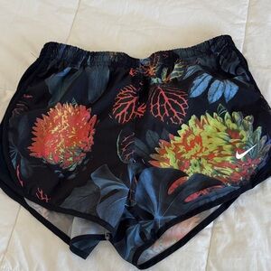 Nike Black Floral Running Dri Fit Shorts with Flower Print